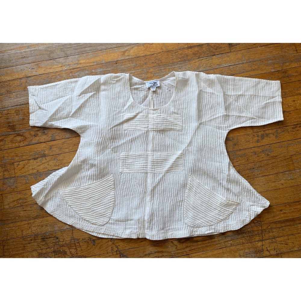 Dem‎ 2 Hands - Linen/Silk Blend Textured Blouse - OS